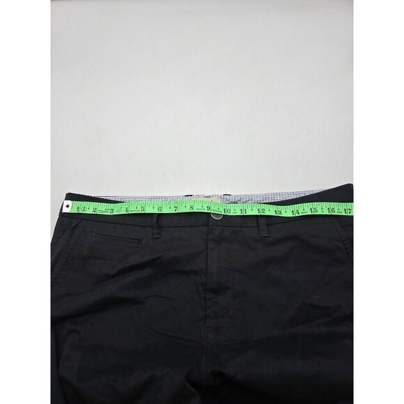 Perk Pants Mens 35x30 Black Slim Fit Stretch Casual Chino Trousers Modern - Picture 3 of 8